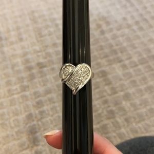 Sterling silver with cz heart ring